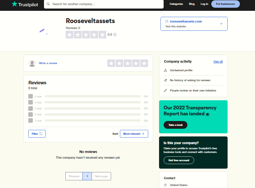 Ratings, Reviews and Customer Testimony rooseveltassets.com