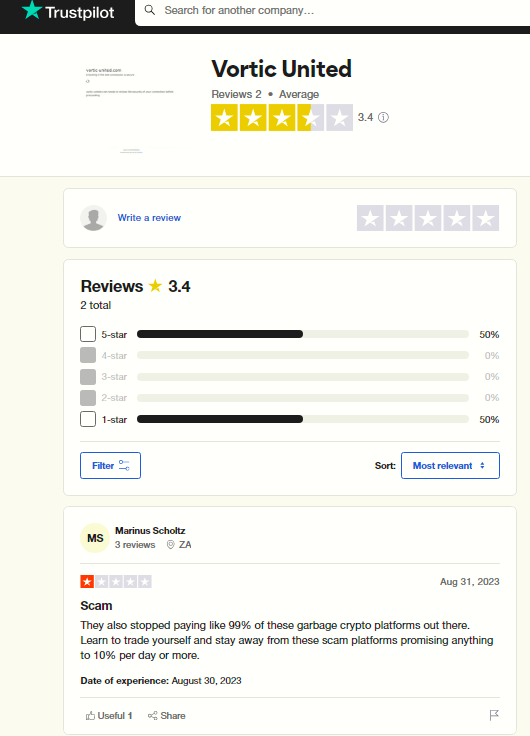 Comments and Ratings vortic-united.co