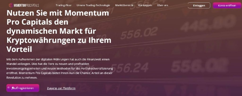 Momentum Pro Capitals webbplats